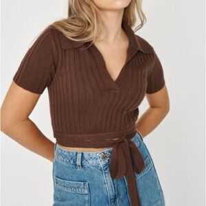 garage cropped polo tee
